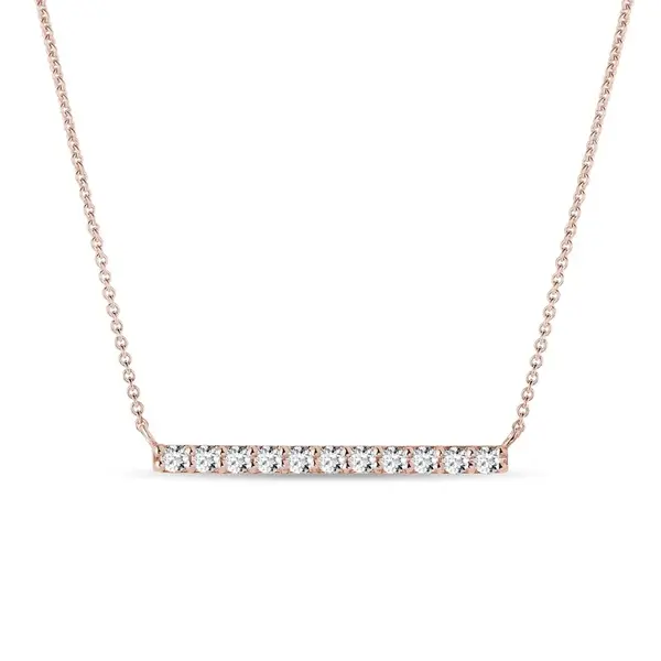 Náhrdelník z růžového zlata s briliantovou tyčinkou KLENOTA