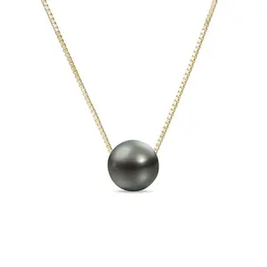 Náhrdelník ze žlutého zlata s tahitskou perlou KLENOTA