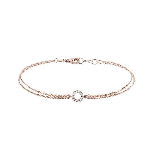 Náramek z růžového zlata s diamanty KLENOTA