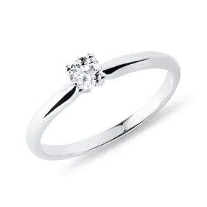 Zásnubní prsten s diamantem v bílém zlatě KLENOTA