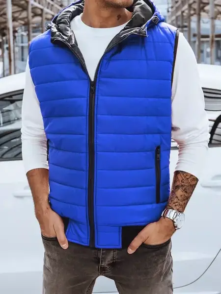 Pánská prošívaná vesta Barva modrá DSTREET