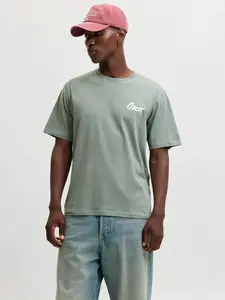 JACK & JONES Tričko 'JORURBAN'  nefritová / biela