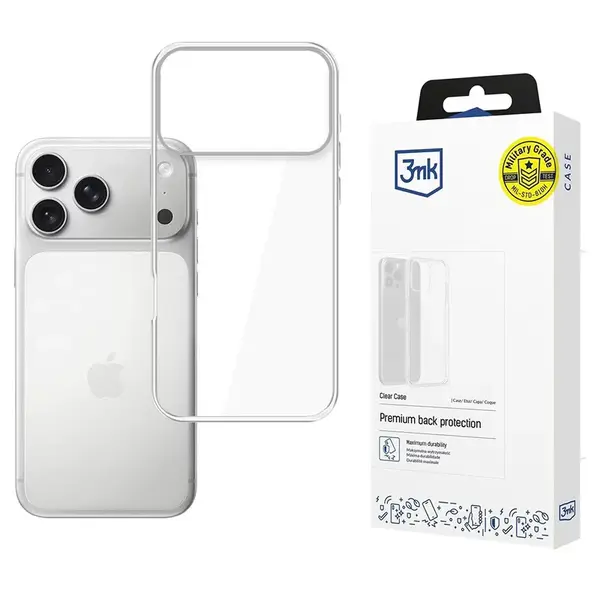 3mk Clear Case obal, iPhone 17 Pro Max / iPhone 18 Pro Max, průhledný