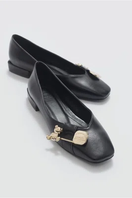 Dámské boty LuviShoes Opal Black Buckle Flat