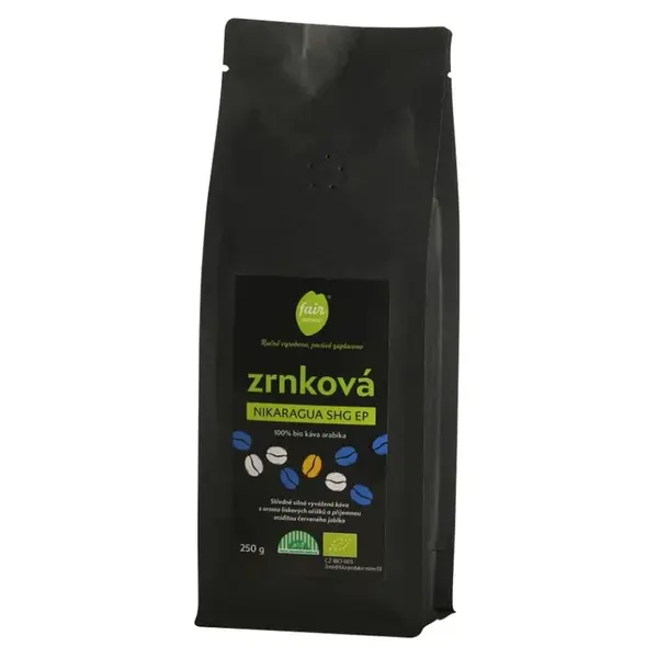 FAIROBCHOD Nikaragua SHG zrnková káva BIO 250 g