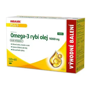 Walmark Omega-3 rybí olej FORTE 1000 mg, vysoký obsah EPA a DHA + vitamin E 120 + 60 tobolek