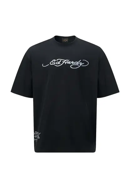 Ed Hardy Tričko 'Drags-Back'  sivá / antracitová / čierna / biela