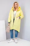 Žltá prešívaná bunda s kapucňou Plus Size