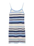 Pull&Bear Pletené šaty  námornícka modrá / svetlomodrá / biela