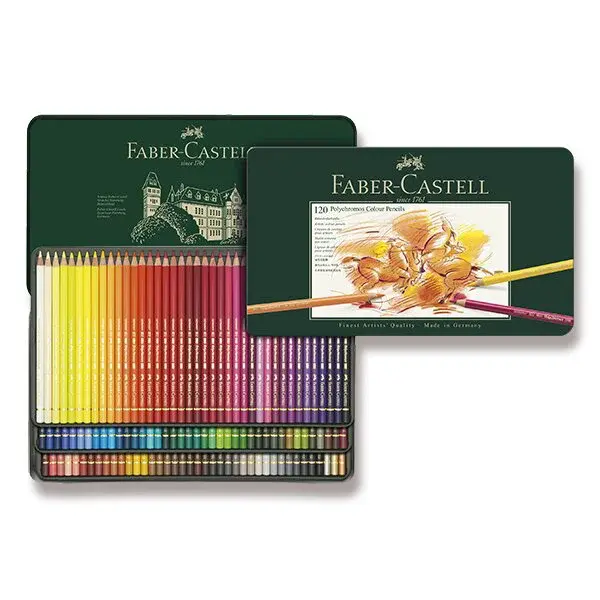 Pastelky Faber-Castell Polychromos plechová krabička, 120 barev