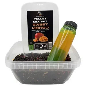 Method feeder fans pellet mix set fluo 2 mm 500 g + fluo booster 200 ml - sweet mango