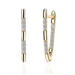 Brass Micro Pave Cubic Zirconia Hoop Earring