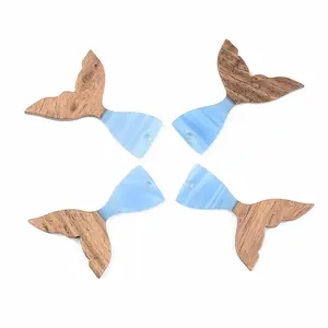 Opaque Resin & Walnut Wood Pendants