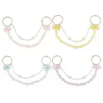 4Pcs 4 Colors Transparent Acrylic Beaded Purse Chain Strap Extenders
