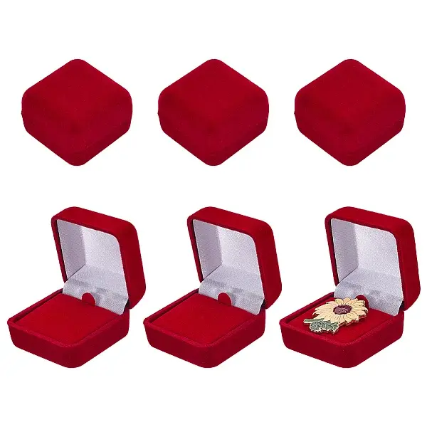 Square Velvet Badge Display Boxes