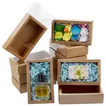 Foldable Creative Kraft Paper Drawer Boxes with Clear PVC Cover Sheet