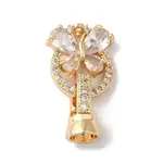 Brass Micro Pave Cubic Zirconia Fold Over Clasps