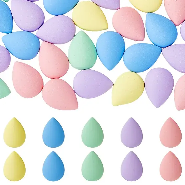 80pcs 4 colors Opaque Spray Painted Acrylic Cabochons