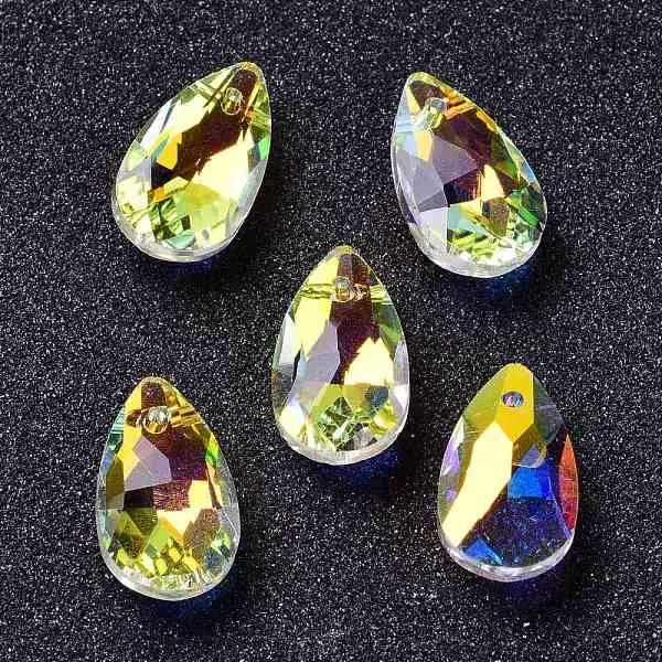 Faceted Teardrop Glass Pendants
