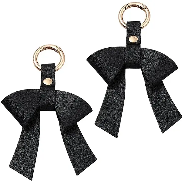 Bowknot PU Leather & Alloy Keychain