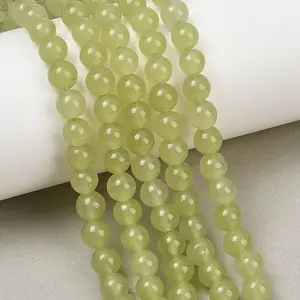 Natural Dyed White Jade Beads Strands