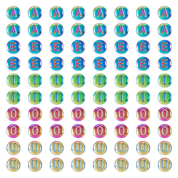 100Pcs 5 Styles Electroplated Glass Bead