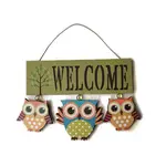 Wood Owl Welcome Hanging Sign