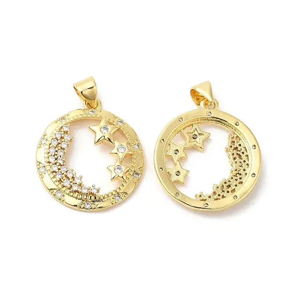 Brass Micro Pave Cubic Zirconia Pendants