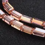 AB Color Plated Faceted Cuboid Electroplate Glass Beads Strands
