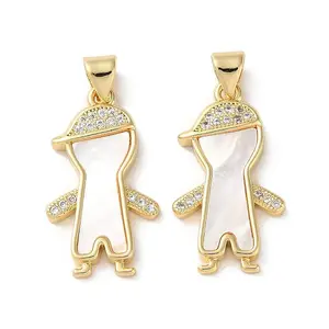 Brass Micro Pave Clear Cubic Zirconia Pendants