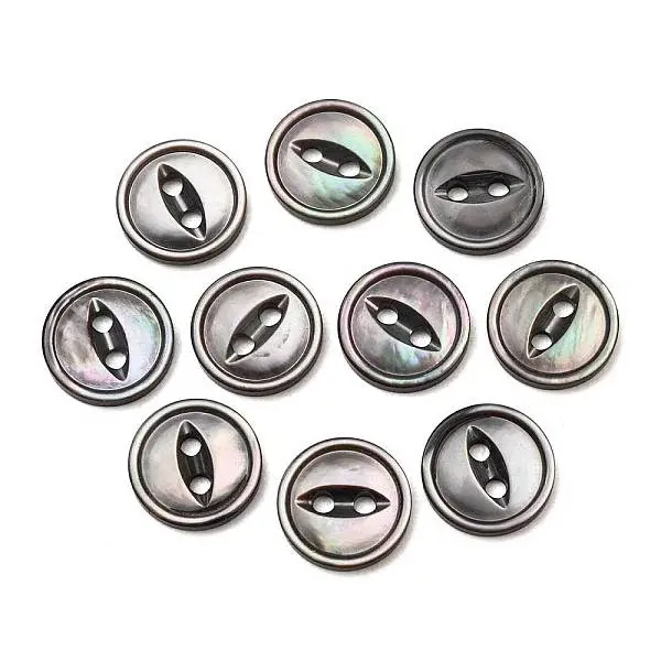 Cat Eye Style Natural Black Lip Shell Buttons