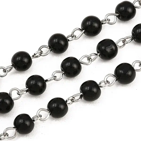 Brass Handmade Faceted Glass Beaded Chains