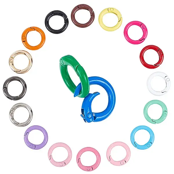36Pcs 18 Styles Zinc Alloy Key Clasps