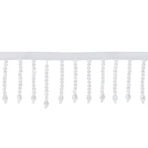 1Pc Glass Beaded Tassel Ribbon