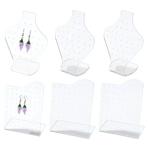 4Pcs 2 Styles Acrylic Earring Display Frame