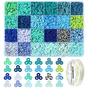 Winter Theme DIY Handmade Polymer Clay Disc Beaded Bracelets Making Kits
