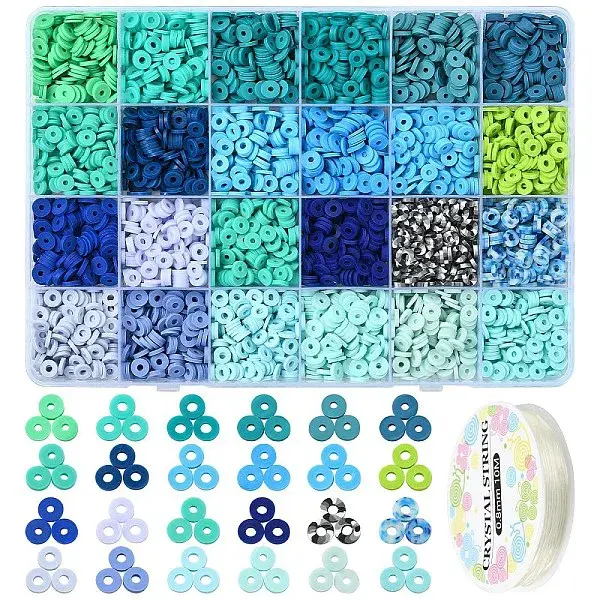 Winter Theme DIY Handmade Polymer Clay Disc Beaded Bracelets Making Kits