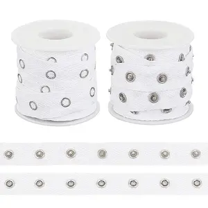 5 Yards Alloy Snap Button Tape Trim Polyester Ribbons