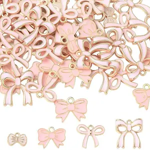 80Pcs 4 Styles Alloy Enamel Pendants