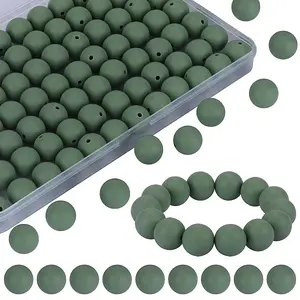 80Pcs Round Silicone Focal Beads