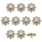 10Pcs 1-Hole Alloy Glass Buttons