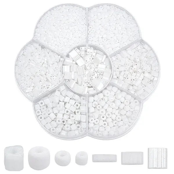 105G 7 Styles Frosted Opaque Glass Seed Beads Set