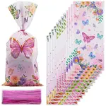 100Pcs Butterfly Printed OPP Cellophane Candy Packaging Bags