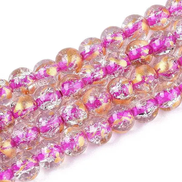 Crackle Transparent Glass Beads Strands