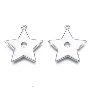 Brass Micro Pave Clear Cubic Zirconia Pendants