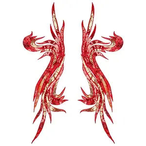 2Pcs 2 Style Polyester Embroidery Sew on Appliques