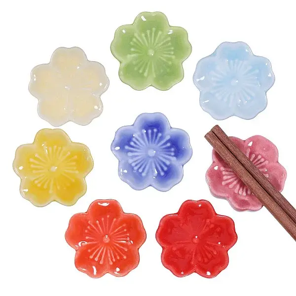 8Pcs 8 Colors Porcelain Chopstick Stand
