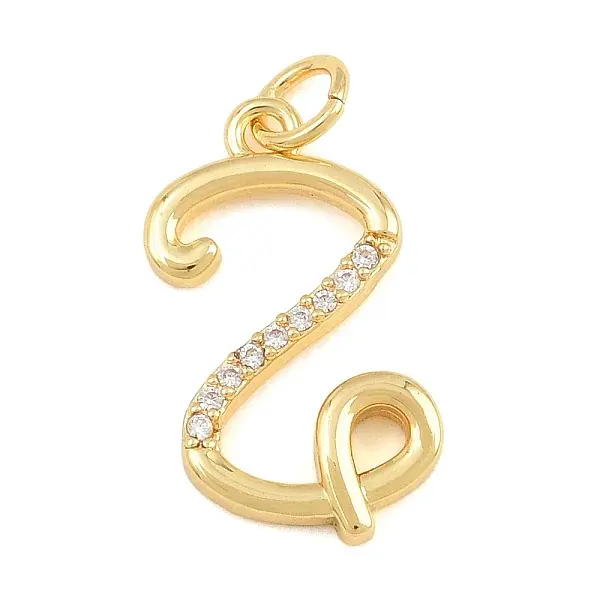 Brass Micro Pave Clear Cubic Zirconia Pendants