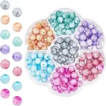 175Pcs 7 Colors Opaque Baking Paint Crackle Glass Beads