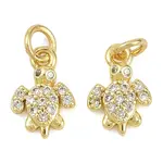 Brass Micro Pave Clear Cubic Zirconia Pendants